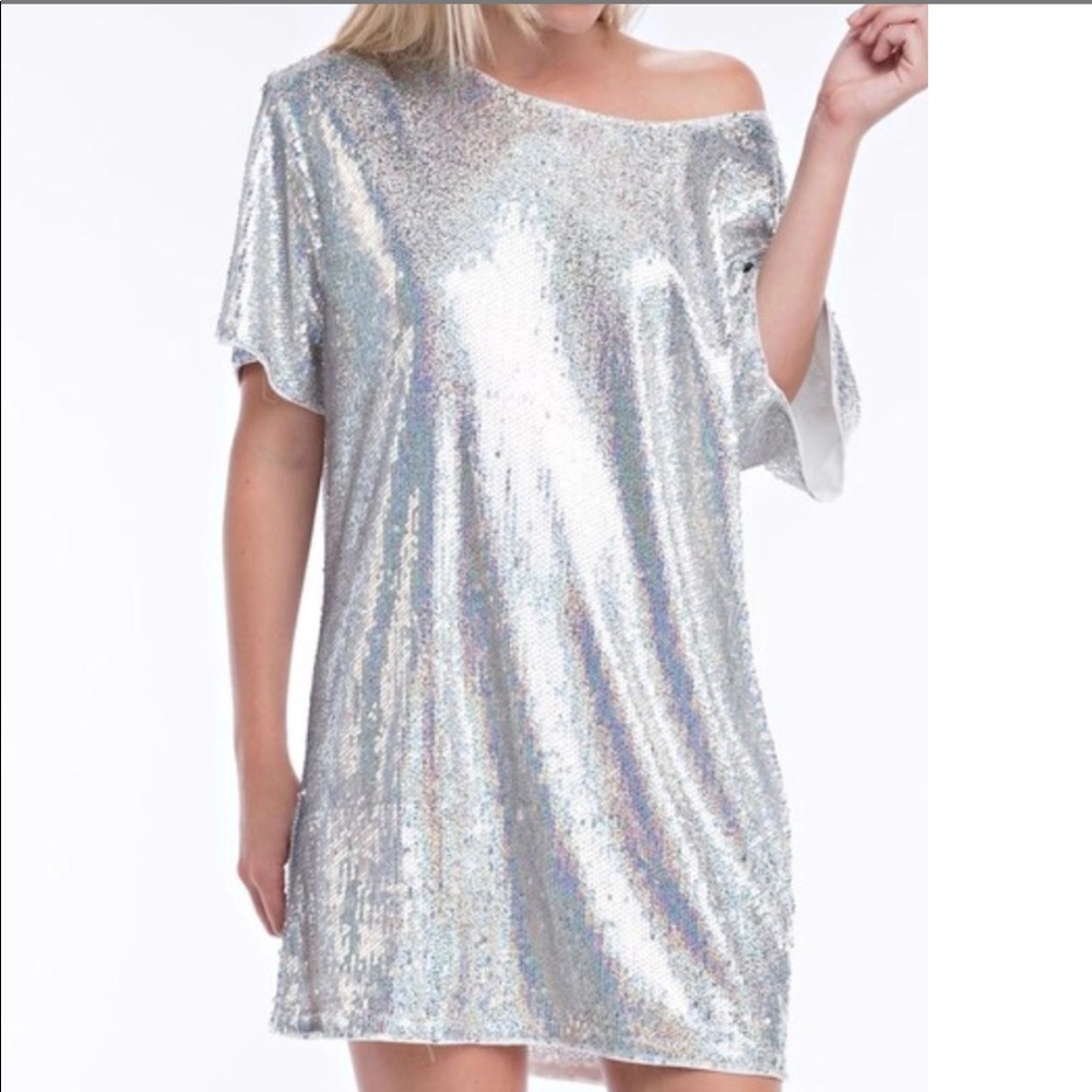 HP REFLECTIVE RAINBOW SEQUIN TUNIC DRESS - Picture 4 of 7